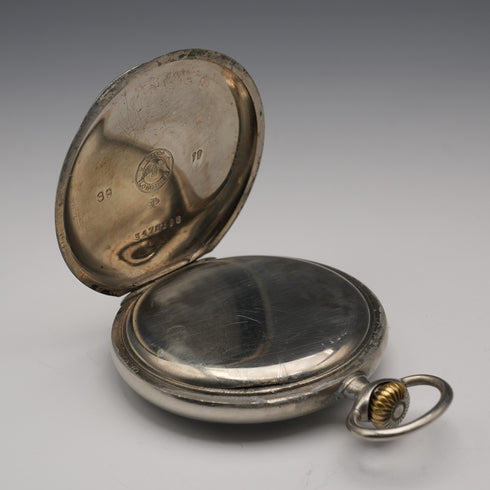 1916年頃 アンティーク ロンジン 懐中時計 薄型銀張りケース 動作良好