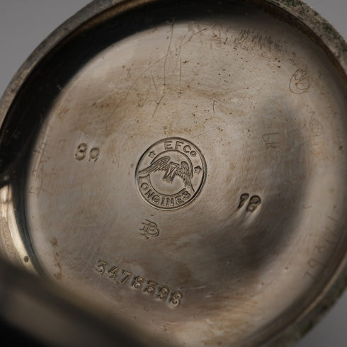 1916年頃 アンティーク ロンジン 懐中時計 薄型銀張りケース 動作良好