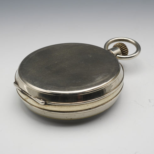 スイス アンティーク ゴリアテ懐中時計 直径66mm スケルトンバック 合金ケース 動作良好