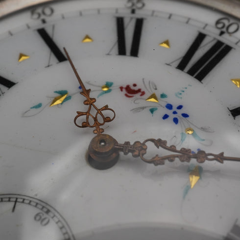 スイス アンティーク ゴリアテ懐中時計 直径63mm 800シルバーケース 動作良好