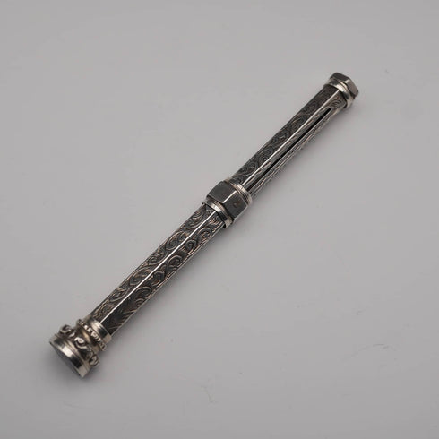 アンティーク シルバー製 アメジスト装飾 推進式ペンシル 89-118mm