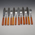 British Antique Agate-Style Resin Handle Cutlery Set, 6 Pairs, Frank Cobb, Cased