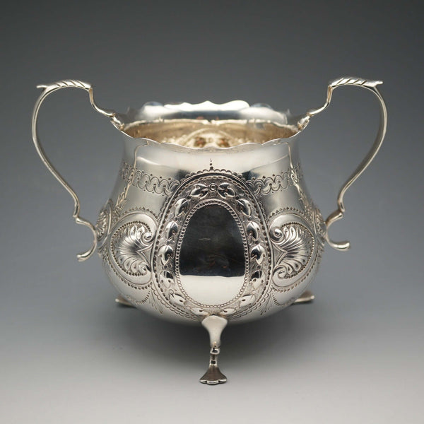 1906年 英国アンティーク 純銀製 シュガーボウル 236g Charles Horner