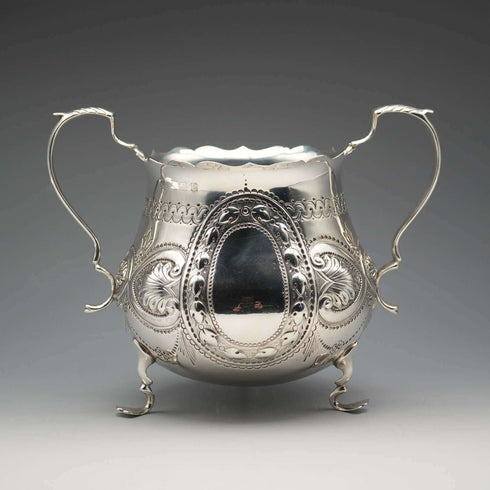 1906年 英国アンティーク 純銀製 シュガーボウル 236g Charles Horner