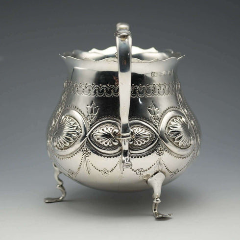 1906年 英国アンティーク 純銀製 シュガーボウル 236g Charles Horner