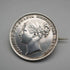 1884 Antique British Queen Victoria Silver Shilling Brooch 6.2g