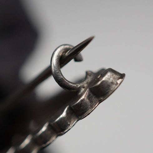 1914 British Antique Sterling Silver Brooch, Japonisme Bird Design, 2.3g, Joseph Richard