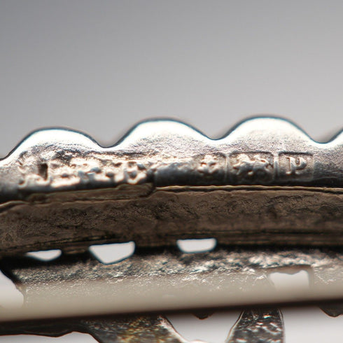 1914 British Antique Sterling Silver Brooch, Japonisme Bird Design, 2.3g, Joseph Richard