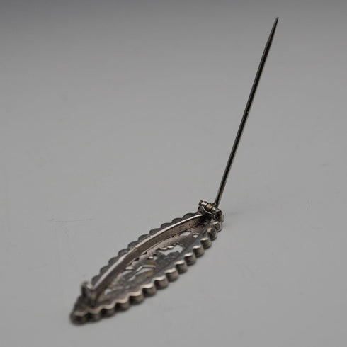 1914 British Antique Sterling Silver Brooch, Japonisme Bird Design, 2.3g, Joseph Richard