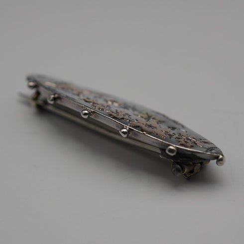 1895 Antique British Sterling Silver Brooch, Japonisme, Bird Design, 3.6g, Richard John Wakefield