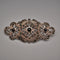 Vintage Black Onyx & Marcasite Sterling Silver Large Brooch 12.1g