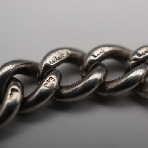 Circa 1919 English Antique Sterling Silver Albert Chain 40g (Fob not included)