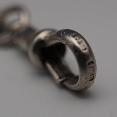 Circa 1919 English Antique Sterling Silver Albert Chain 40g (Fob not included)