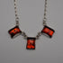 Vintage Sterling Silver & Amber Triple Rectangle Drop Necklace 45cm 11g