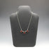 Vintage Sterling Silver & Amber Triple Rectangle Drop Necklace 45cm 11g