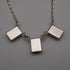 Vintage Sterling Silver & Amber Triple Rectangle Drop Necklace 45cm 11g