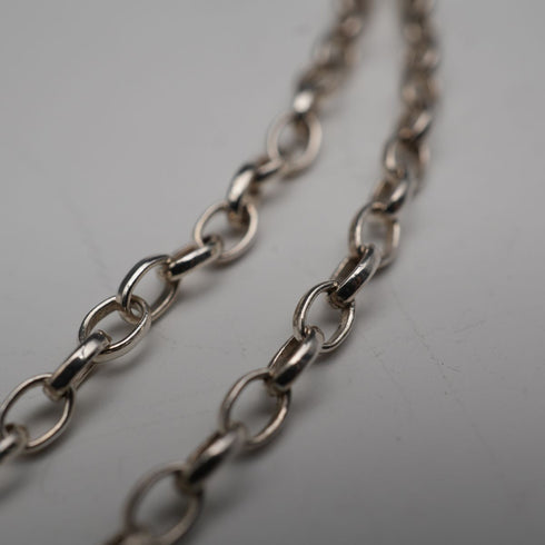UK Vintage Sterling Silver Mackintosh Rose Drop Necklace with Case 40cm 8g