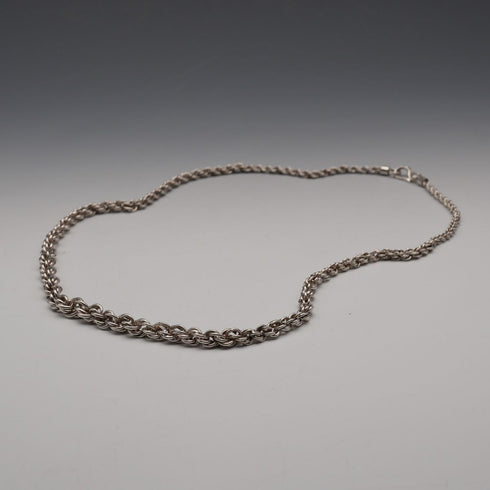 Vintage Sterling Silver Twist Rope Chain Necklace 50cm 28g