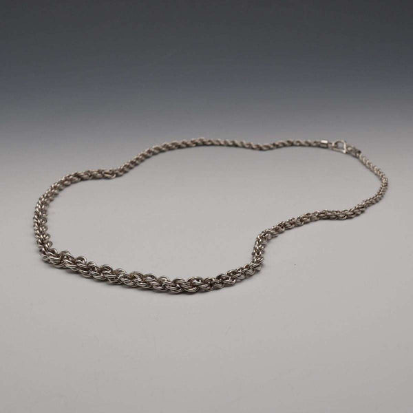 Vintage Sterling Silver Twist Rope Chain Necklace 50cm 28g