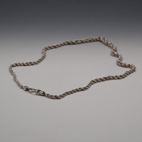 Vintage Sterling Silver Twist Rope Chain Necklace 50cm 28g
