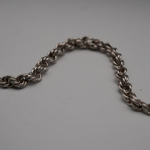 Vintage Sterling Silver Twist Rope Chain Necklace 50cm 28g
