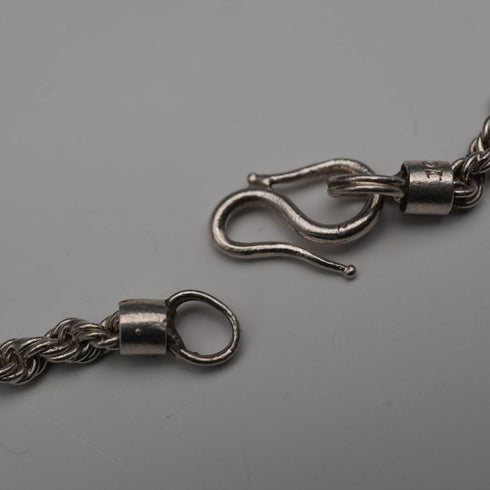 Vintage Sterling Silver Twist Rope Chain Necklace 50cm 28g