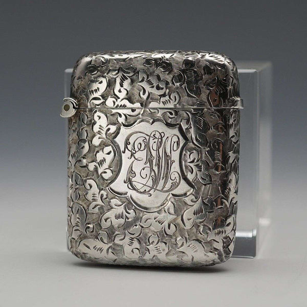 1895 Antique British Sterling Silver Vesta Case 17g by Henry Williamson Ltd