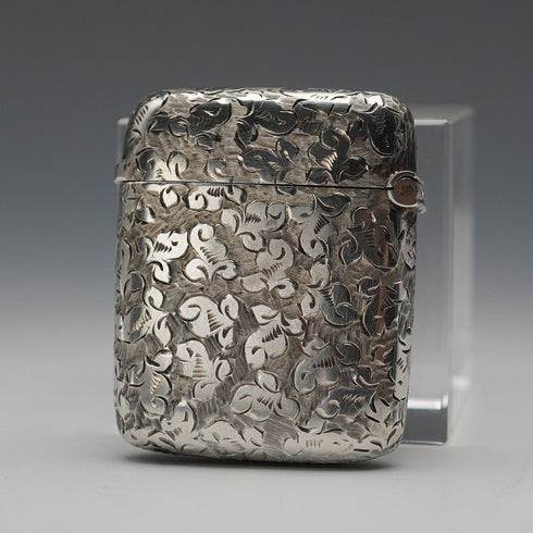 1895 Antique British Sterling Silver Vesta Case 17g by Henry Williamson Ltd