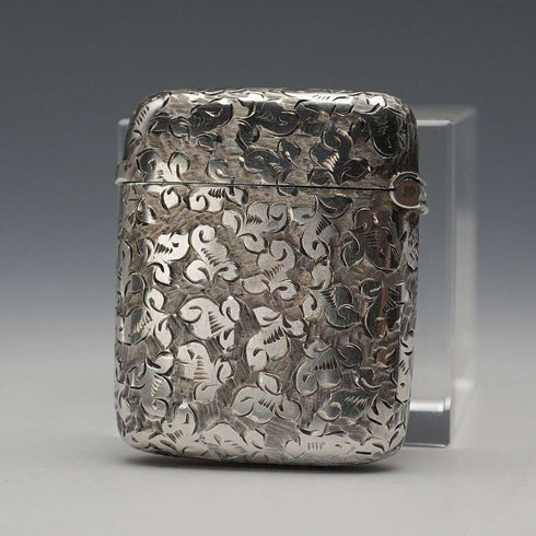 1895 Antique British Sterling Silver Vesta Case 17g by Henry Williamson Ltd