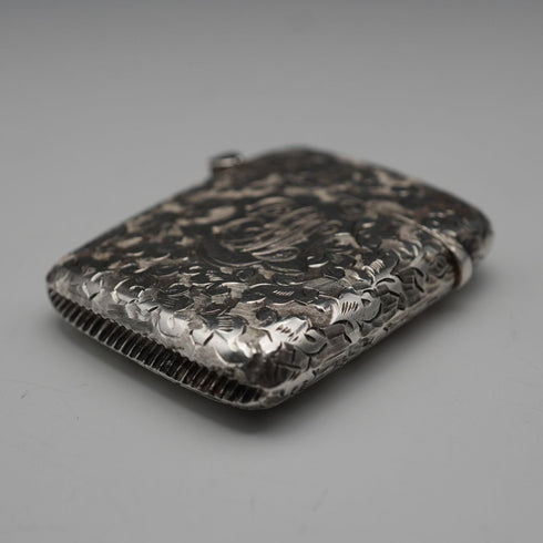 1895 Antique British Sterling Silver Vesta Case 17g by Henry Williamson Ltd