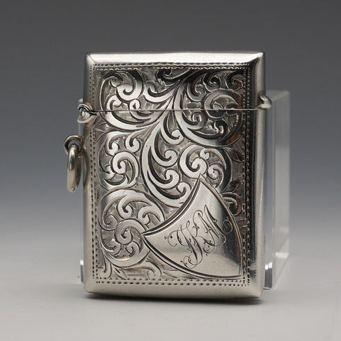 1900 English Antique Sterling Silver Vesta Case 22g S&A
