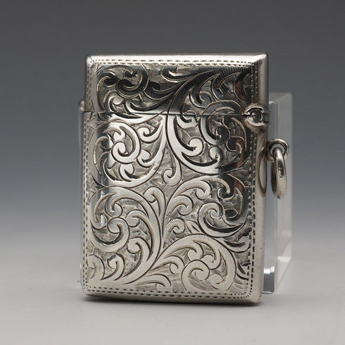 1900 English Antique Sterling Silver Vesta Case 22g S&A