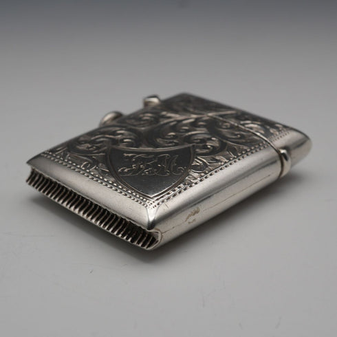 1900 English Antique Sterling Silver Vesta Case 22g S&A