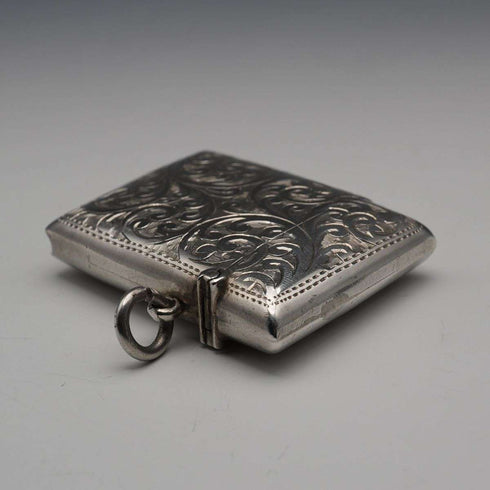 1900 English Antique Sterling Silver Vesta Case 22g S&A