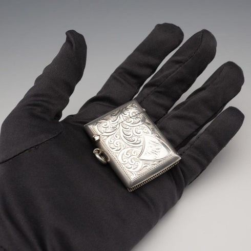 1900 English Antique Sterling Silver Vesta Case 22g S&A