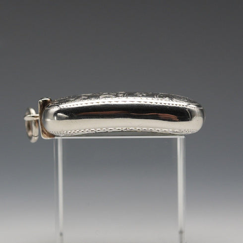 1901 British Antique Sterling Silver Curved Vesta Case for Left-Handed Users 38g Hilliard & Thomason