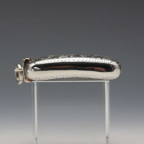 1901 British Antique Sterling Silver Curved Vesta Case for Left-Handed Users 38g Hilliard & Thomason