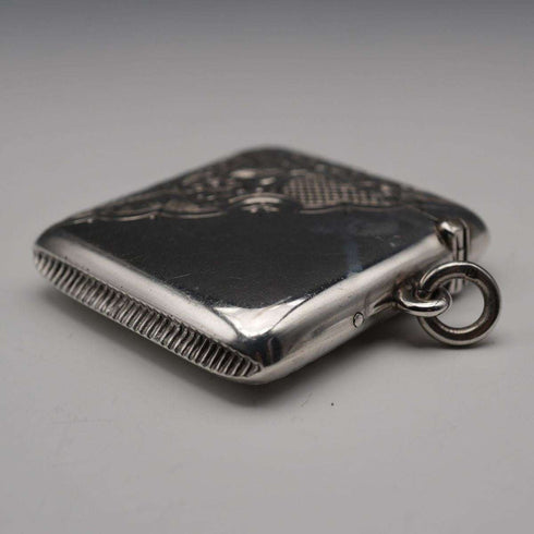 1897 British Antique Sterling Silver Vesta Case 30g William Harrison Walter