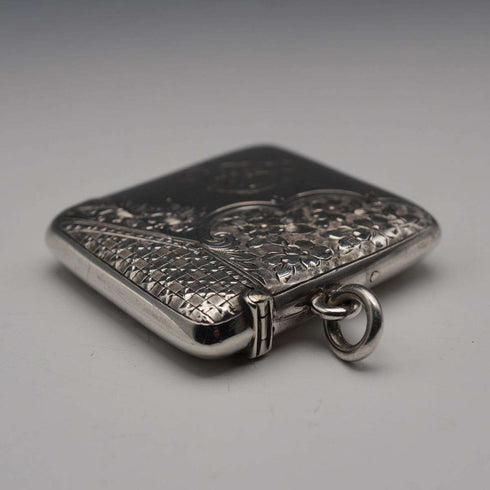 1897 British Antique Sterling Silver Vesta Case 30g William Harrison Walter