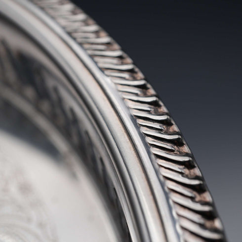 Vintage Silver-Plated Small Round Gallery Tray, 23cm Diameter