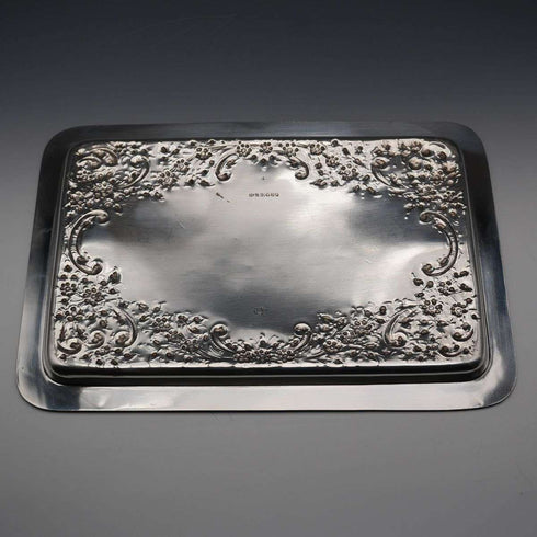 British Antique Silver Plated Rectangular Vanity Tray by John Collyer & Co