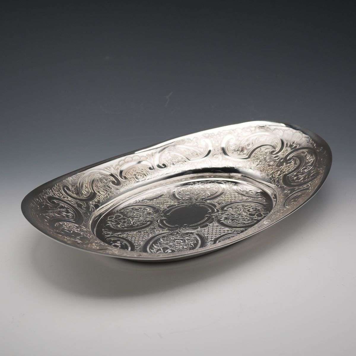 英国ヴィンテージ シルバープレート製 オーバルディッシュ Mappin&Webb 