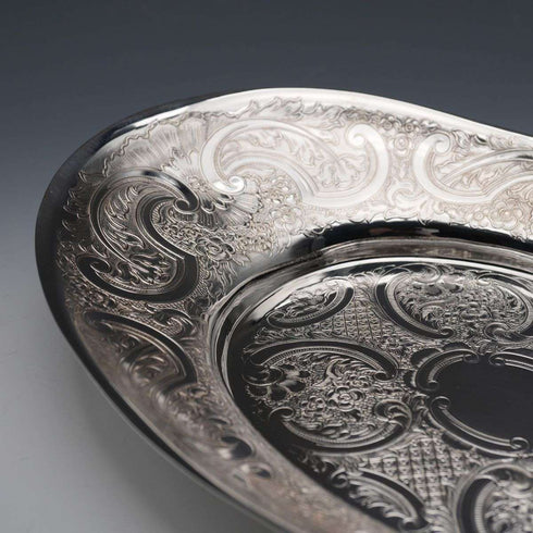 English Vintage Silverplate Oval Dish by Mappin&Webb, Excellent Condition with Original Box
