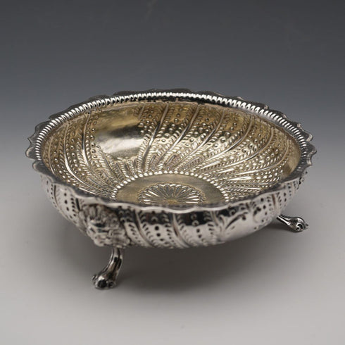 1880 British Antique Sterling Silver Footed Dish 124g Holland Son & Slater
