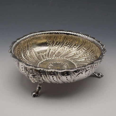 1880 British Antique Sterling Silver Footed Dish 124g Holland Son & Slater