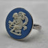 Vintage British Jewelry, Wedgwood Jasperware Sterling Silver Ring (JP size 14)