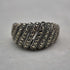 Vintage Sterling Silver & Marcasite Cluster Ring (Japan size 17)