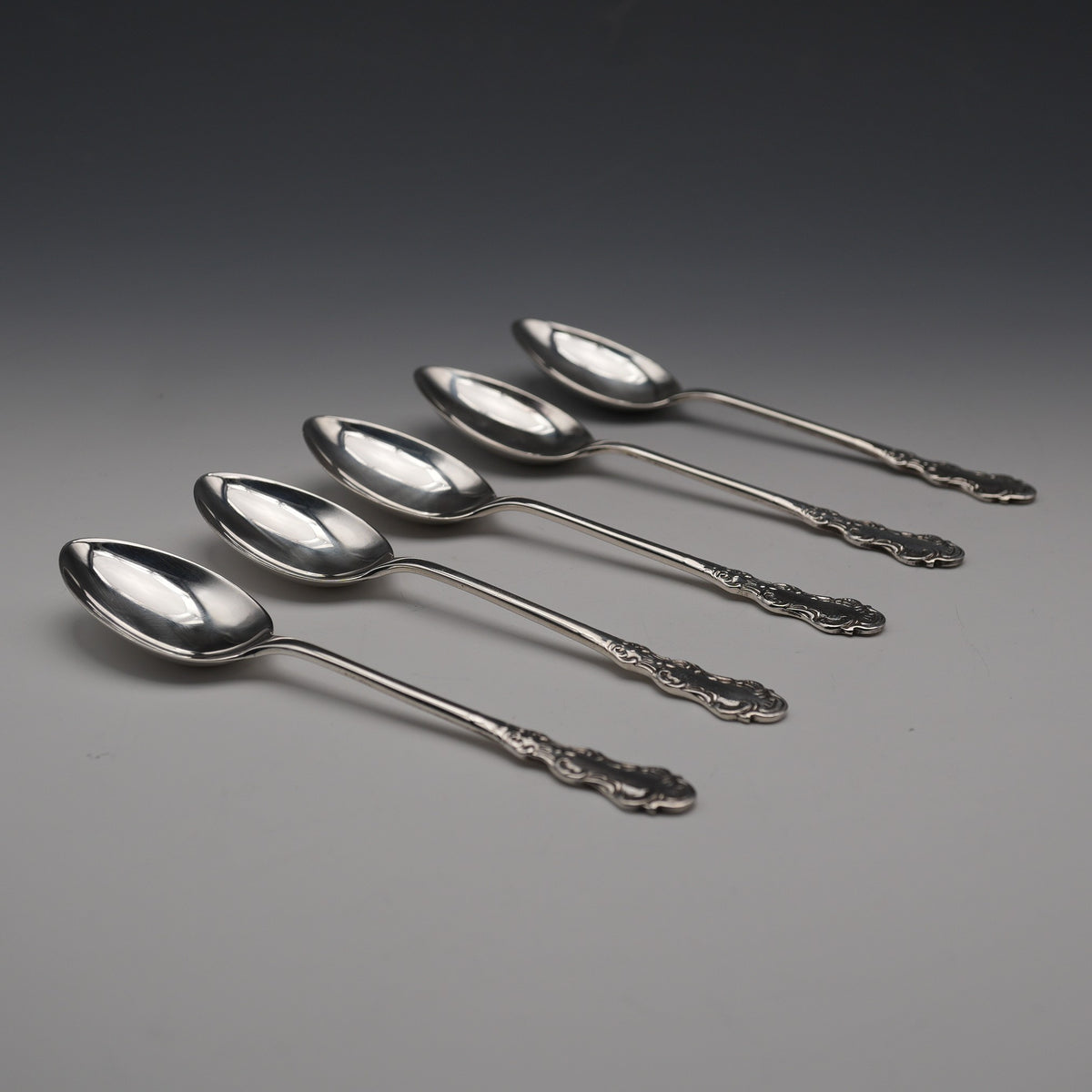 1960年 英国ヴィンテージ 純銀製ティースプーン5本セット 計63g Turner