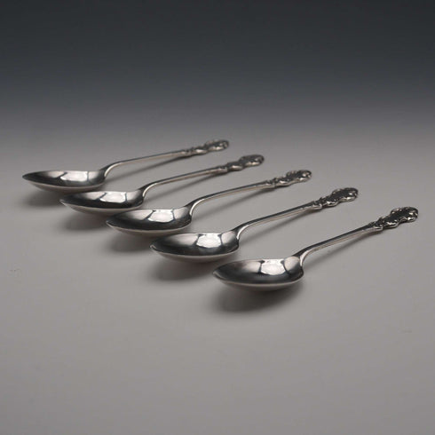 1960 UK Vintage Sterling Silver Teaspoon Set of 5, Total 63g, Turner & Simpson