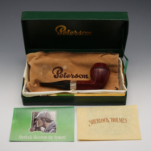 アイルランド Peterson's シャーロック・ホームズ「ザ・オリジナル」ブルドッグ型パイプ 純銀装飾 フルセット 極美品